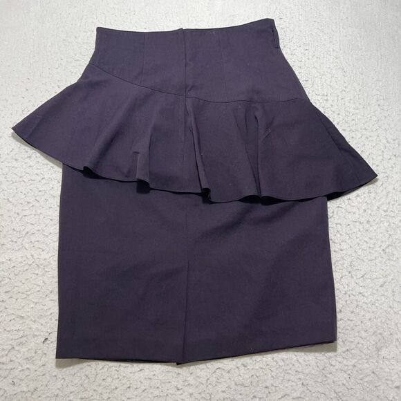 Vivianne Italy Women's 36 Wool Blend Straight/Pencil Flared Career Skirt Purple - Picture 9 of 11